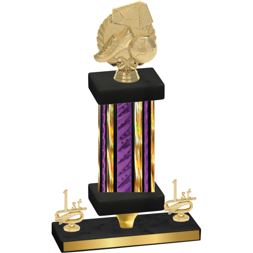 Premium Single Purple Glacier First Place Soccer Trophy