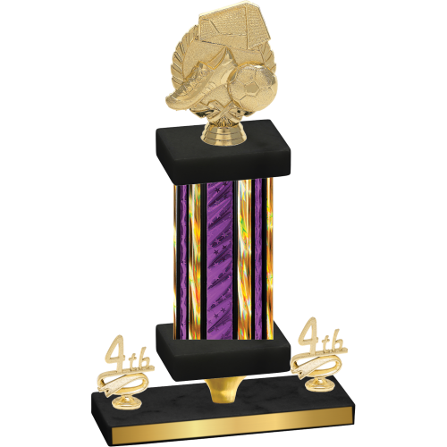 Premium Single Purple Glacier Fourth Place Soccer Trophy