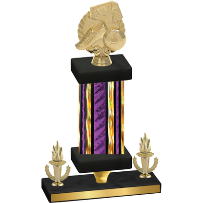 Premium Single Purple Glacier Victory Soccer Trophy