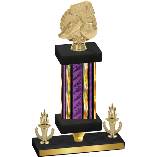 Premium Single Purple Glacier Victory Soccer Trophy