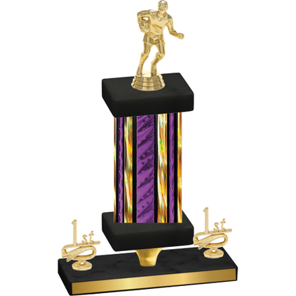 Premium Single Purple Glacier First Place Rugby Trophy