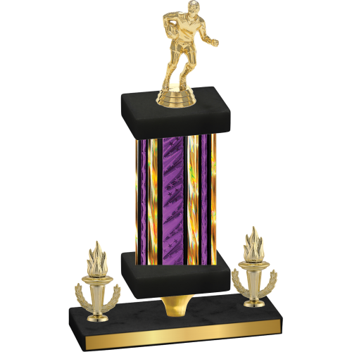 Premium Single Purple Glacier Victory Rugby Trophy