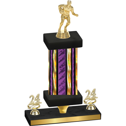 Premium Single Purple Glacier Year Rugby Trophy