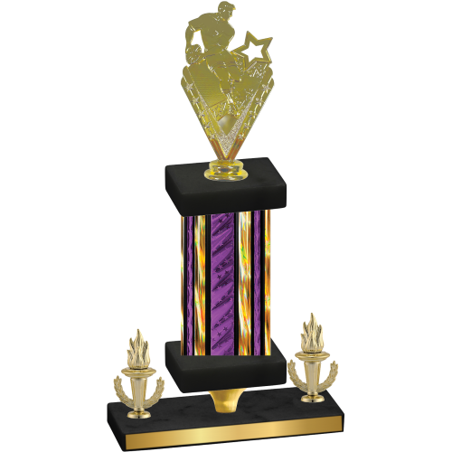 Premium Single Purple Glacier Victory Rugby Trophy