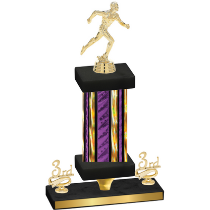 Premium Single Purple Glacier Third Place Running Trophy