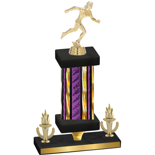 Premium Single Purple Glacier Victory Running Trophy