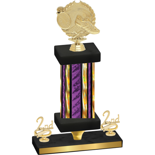 Premium Single Purple Glacier Second Place Running Trophy