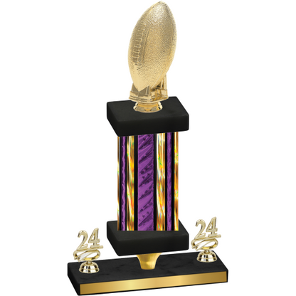 Premium Single Purple Glacier Year Football Trophy