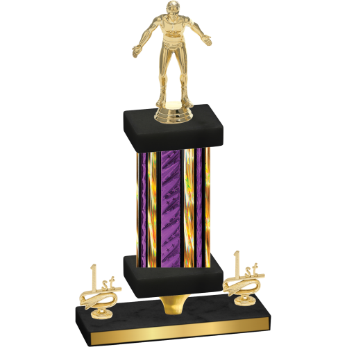 Premium Single Purple Glacier First Place Wrestling Trophy