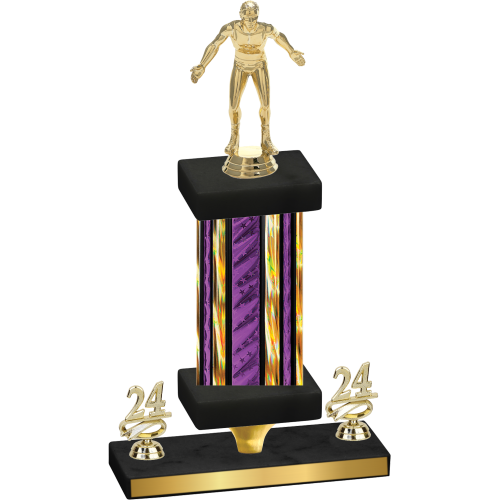 Premium Single Purple Glacier Year Wrestling Trophy