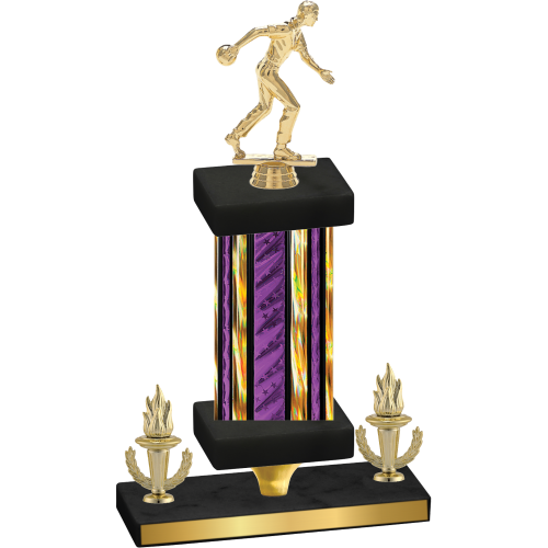 Premium Single Purple Glacier Victory Bowling Trophy