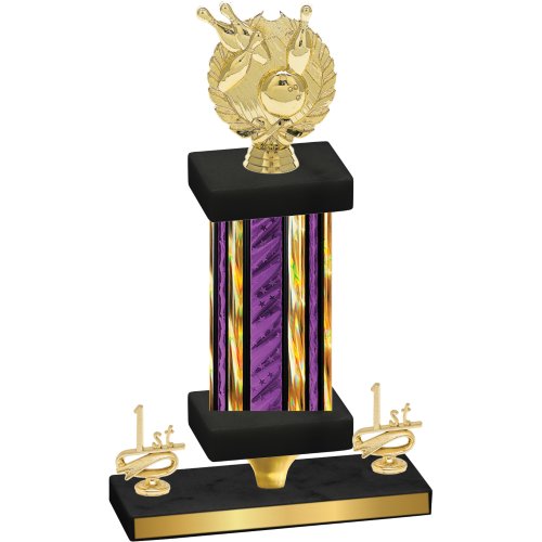 Premium Single Purple Glacier First Place Bowling Trophy