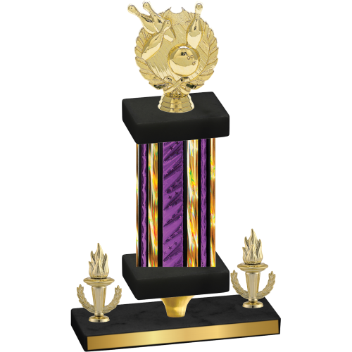 Premium Single Purple Glacier Victory Bowling Trophy