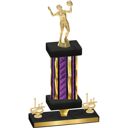 Premium Single Purple Glacier First Place Volleyball Trophy