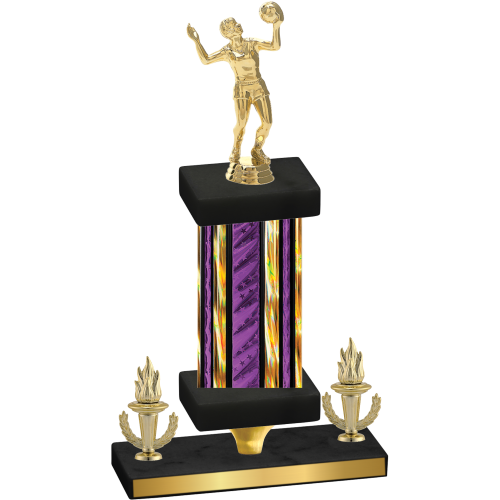 Premium Single Purple Glacier Victory Volleyball Trophy