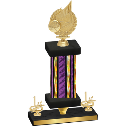 Premium Single Purple Glacier First Place Volleyball Trophy