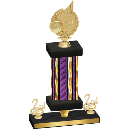 Premium Single Purple Glacier Second Place Volleyball Trophy