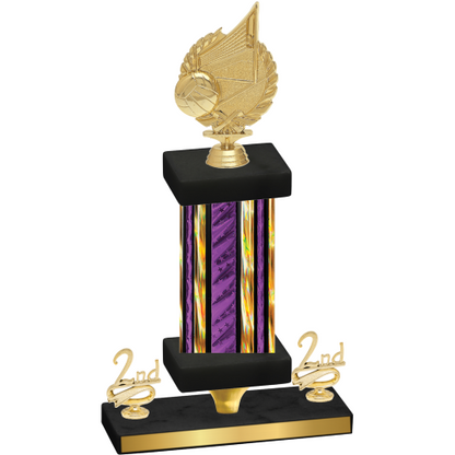 Premium Single Purple Glacier Second Place Volleyball Trophy