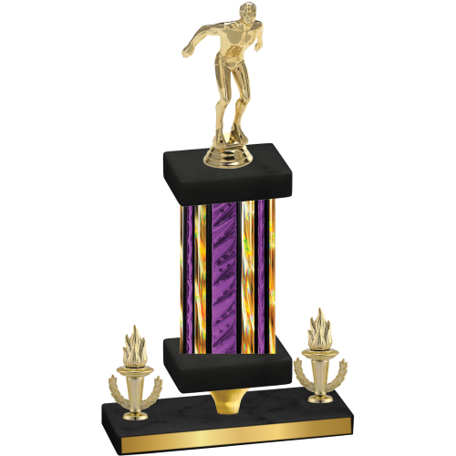 Premium Single Purple Glacier Victory Swimming Trophy