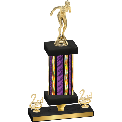 Premium Single Purple Glacier Second Place Tennis Trophy