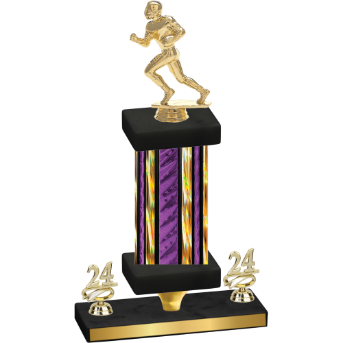 Premium Single Purple Glacier Year Football Trophy