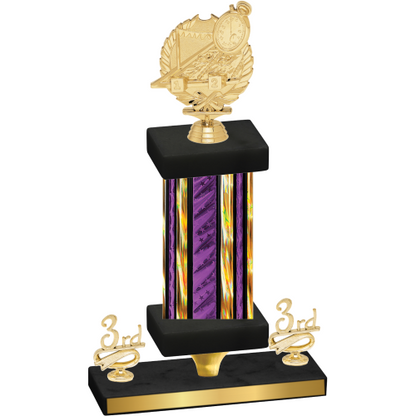 Premium Single Purple Glacier Third Place Swimming Trophy