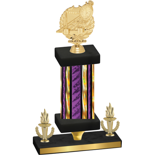 Premium Single Purple Glacier Victory Swimming Trophy