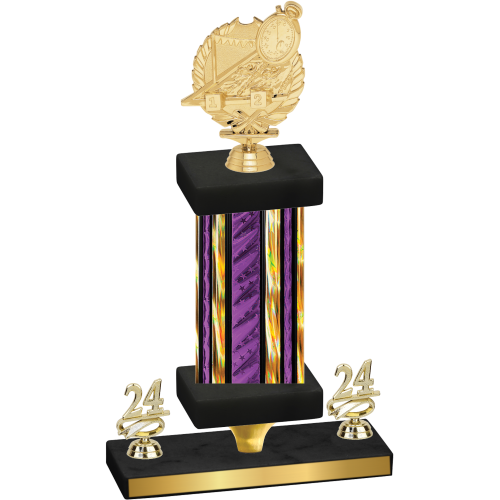 Premium Single Purple Glacier Year Swimming Trophy