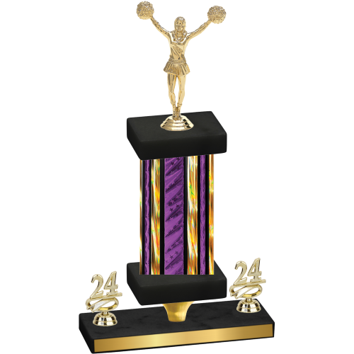 Premium Single Purple Glacier Year Cheerleading Trophy