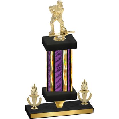 Premium Single Purple Glacier Victory Hockey Trophy