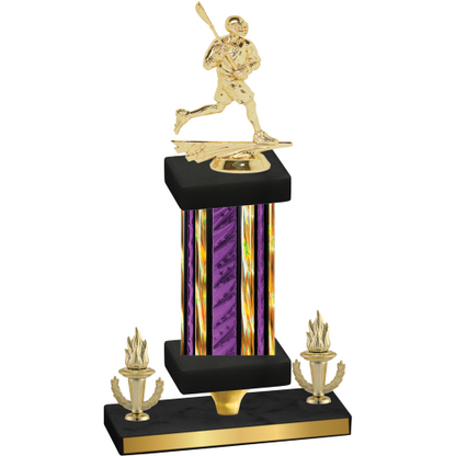 Premium Single Purple Glacier Victory Lacrosse Trophy