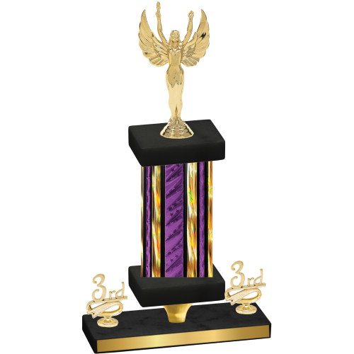 Premium Single Purple Glacier Third Place Victory Trophy