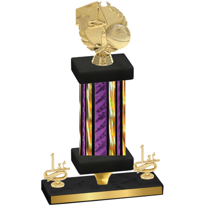 Premium Single Purple Glacier First Place Basketball Trophy