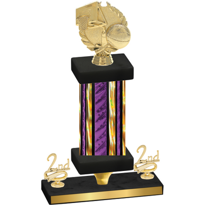 Premium Single Purple Glacier Second Place Basketball Trophy