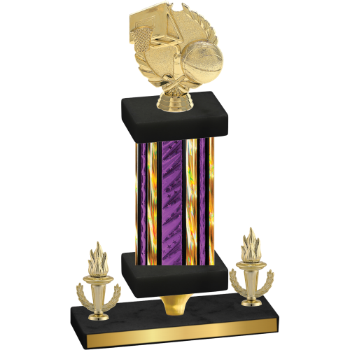 Premium Single Purple Glacier Victory Basketball Trophy