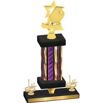 Premium Single Purple Glacier First Place Pickleball Trophy