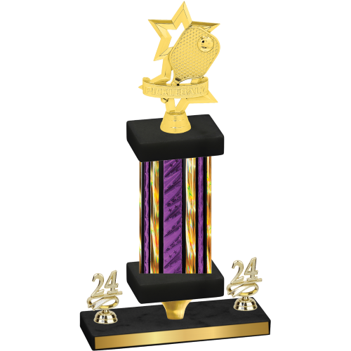 Premium Single Purple Glacier Year Pickleball Trophy