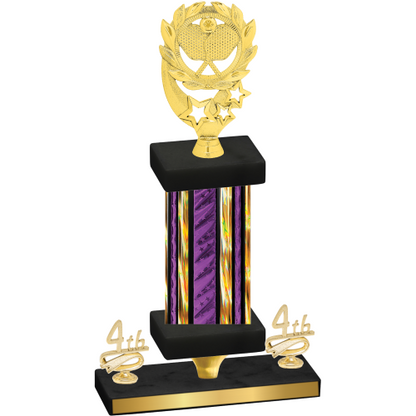 Premium Single Purple Glacier Fourth Place Pickleball Trophy