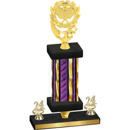 Premium Single Purple Glacier Year Pickleball Trophy