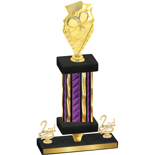 Premium Single Purple Glacier Second Place Pickleball Trophy