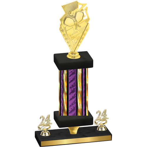 Premium Single Purple Glacier Year Pickleball Trophy