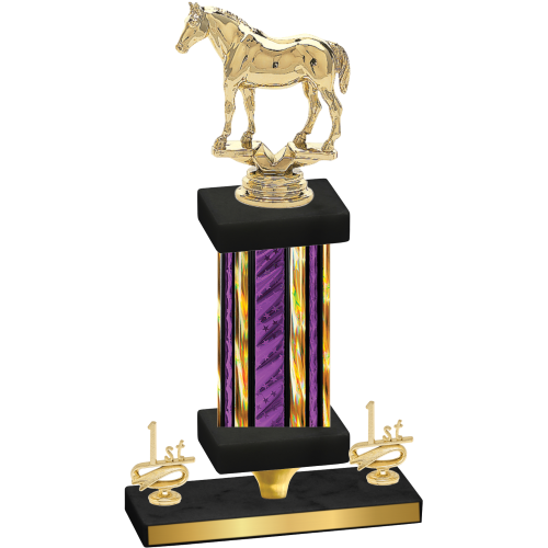 Premium Single Purple Glacier First Place Horses Trophy