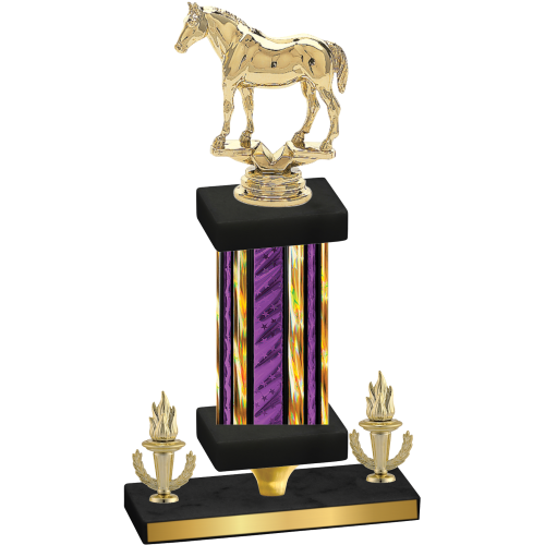 Premium Single Purple Glacier Victory Horses Trophy