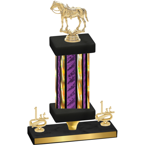 Premium Single Purple Glacier First Place Horses Trophy