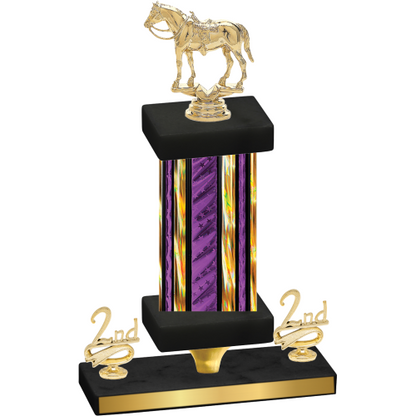 Premium Single Purple Glacier Second Place Horses Trophy