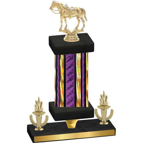 Premium Single Purple Glacier Victory Horses Trophy