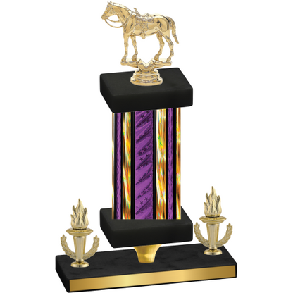 Premium Single Purple Glacier Victory Horses Trophy