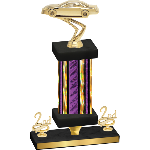 Premium Single Purple Glacier Second Place Cars Trophy