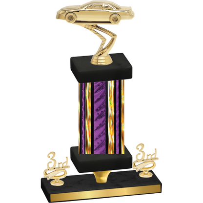 Premium Single Purple Glacier Third Place Cars Trophy