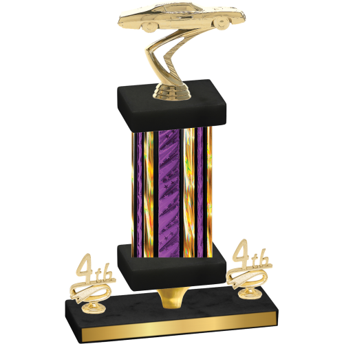 Premium Single Purple Glacier Fourth Place Cars Trophy